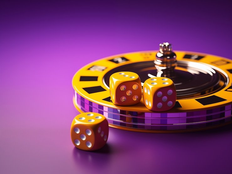 Tampilan meja poker Bandar di unsurtoto dengan dealer, pemain, dan pot chips